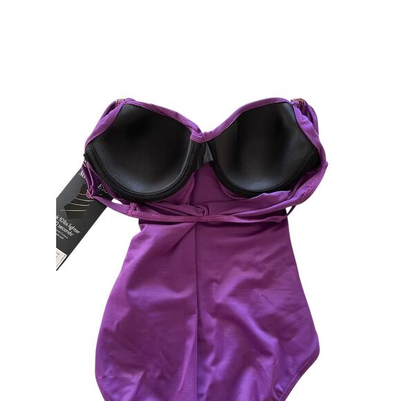 Miraclesuit Razzle Dazzle Twist-Front Siren Orchid Purple Swimsuit Size 6 $190 - Picture 6 of 8